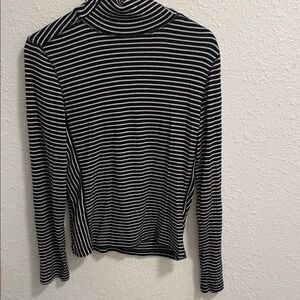 Madewell Black and White Striped Long Sleeve Top